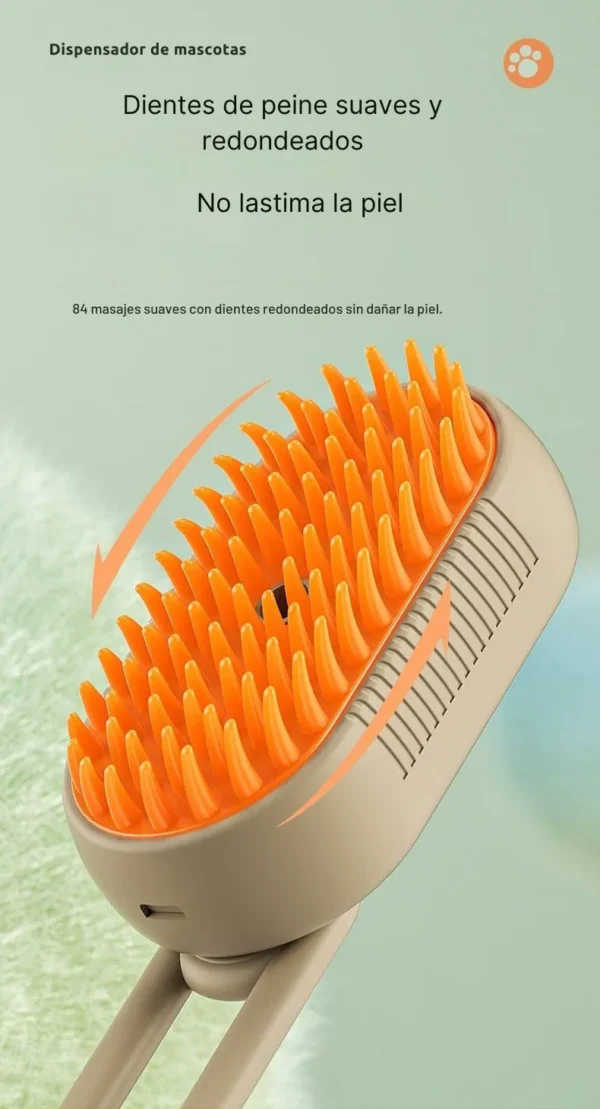 Primer plano de las cerdas suaves y redondeadas de un cepillo para gatos, diseñadas para no dañar la piel